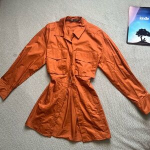 Zara Rusted Angelina Jolie Mini Dress. Size XS